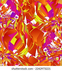 Abstract vector seamless pattern made of small colorful gradient particle explosion. Optical art geometric  background with high speed of motion. Futuristic wallpaper.