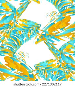 Abstract vector seamless pattern made of small colorful gradient particle explosion. Optical art geometric  background with high speed of motion. Futuristic wallpaper.