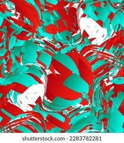 Abstract vector seamless pattern made of small colorful gradient particle explosion. Optical art geometric  background with high speed of motion. Futuristic wallpaper.