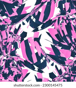 Abstract vector seamless pattern made of small colorful gradient particle explosion. Optical art geometric  background with high speed of motion. Futuristic wallpaper.