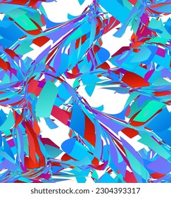 Abstract vector seamless pattern made of small colorful gradient particle explosion. Optical art geometric  background with high speed of motion. Futuristic wallpaper.