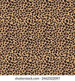 Abstractas Vector sin costuras patrón de la piel de leopardo majestuoso. Impresionantes detalles, con intrincadas rosetas y sutiles tonos de marrones y beiges. Una impresión suave e ininterrumpida, perfecta para su uso como respaldo