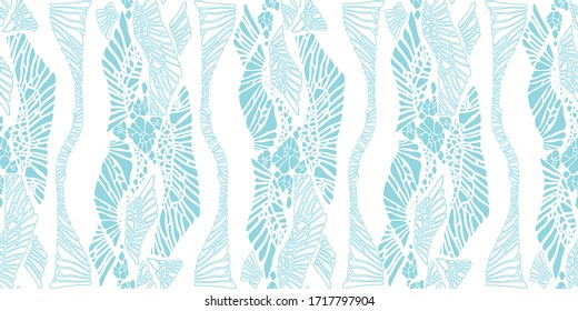 Abstract vector seamless pattern ocean and waves