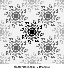 Abstract vector Seamless pattern ornament on a gray background