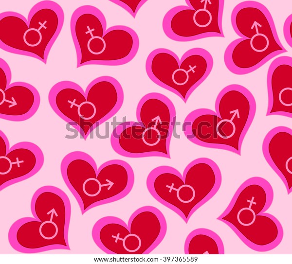 Abstract Vector Seamless Pattern Purple Hearts Stock Vector Royalty