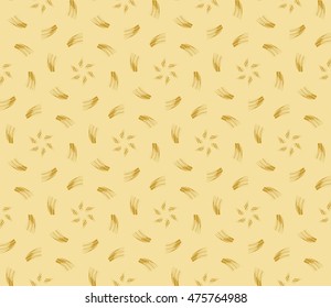 Abstract Vector seamless pattern with abstract random geometry shape. Repeating sample figure and line. Golden color. For your design, wallpaper, textile