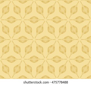 Abstract Vector seamless pattern with abstract random geometry shape. Repeating sample figure and line. Golden color. For your design, wallpaper, textile