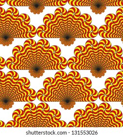 Abstract vector seamless pattern with red and yellow figures