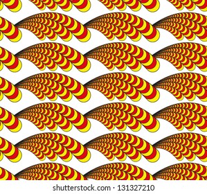Abstract vector seamless pattern with rows of wing-like figures