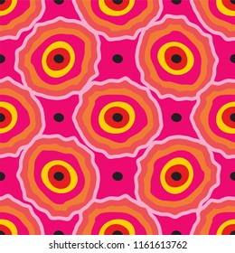 Abstract vector seamless pattern. Abstract shape, blots with wave blur specks, flecks and stains. Ethnic, African, boho style color palette, perfect for textile, texture, backgrounds 