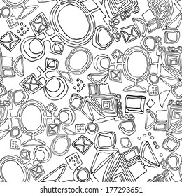 abstract vector seamless pattern with shapes 