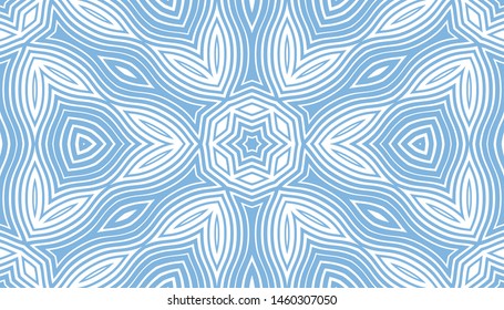Abstract vector seamless pattern. Simple geometric shapes. Kaleidoscope of lines and shapes.