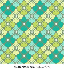 Abstract vector seamless pattern with simply flowers