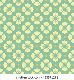 Abstract vector seamless pattern with simply flowers