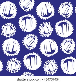 Abstract vector seamless pattern. Smears, lines are drawn zigzags in grunge style.