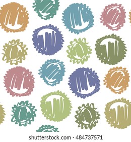 Abstract vector seamless pattern. Smears, lines are drawn zigzags in grunge style.