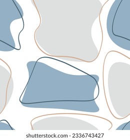 Abstract vector seamless pattern with spot. Cute doodle print for kids. For print, web, home decor, fashion, surface, graphic design. Vector illustration