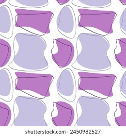 Abstract vector seamless pattern with spot. Cute doodle print for kids. For print, web, home decor, fashion, surface, graphic design. Vector illustration
