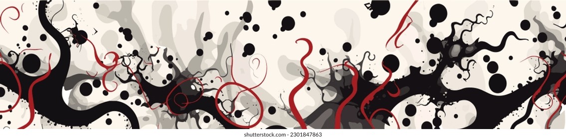 abstract vector seamless pattern, in the style of playful yet macabre, inkblots, focus on joints connections, tapestry-like, positive negative space, poured resin, 17th century 