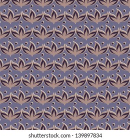 abstract vector seamless pattern with stylized leaves