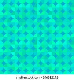Abstract vector seamless pattern. Stylized segmented circles of varied colors. Flat design