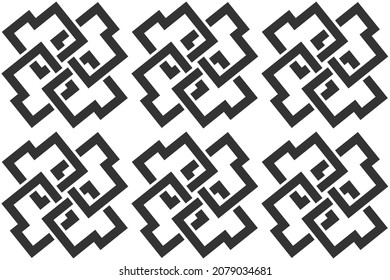 Abstract vector seamless pattern template. Black and white seamless illustration.
