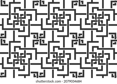 Abstract vector seamless pattern template. Black and white seamless illustration.