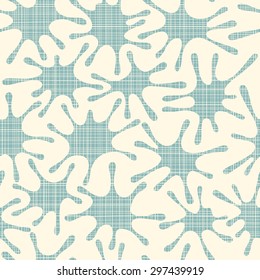 Abstract vector seamless pattern. Trendy colors. Hand drawn background with ink splashes and fabric texture. Use for fabric, pattern fills, web page background