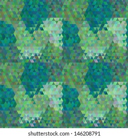 Abstract vector seamless pattern. Triangles in random order.