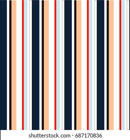 Abstract vector seamless pattern with vertical parallel stripes. Colorful pastel background can be used for kids room or wrapping paper. Vintage and retro style print for interior or fabric design