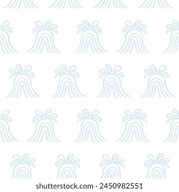 Abstract vector seamless pattern with volcano. Cute doodle print for kids. For print, web, home decor, fashion, surface, graphic design. Vector illustration