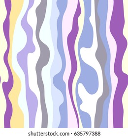Abstract vector seamless pattern with waving curling lines. Abstract graphic ornament. Striped repeating texture.