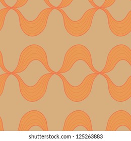 Abstract vector seamless pattern with wavy lines filled with color