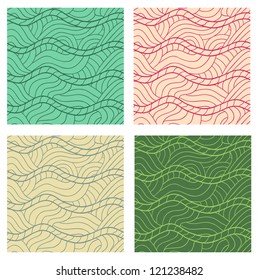 Abstract vector seamless patterns set. Fancy doodle.