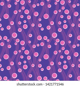 Abstract vector seamless patterns with waves, sand and bubbles. Simple ornament for textile, wrapping paper, prints, fabric, wallpaper, web etc.