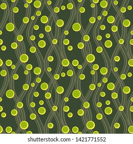 Abstract vector seamless patterns with waves, sand and bubbles. Simple ornament for textile, wrapping paper, prints, fabric, wallpaper, web etc.