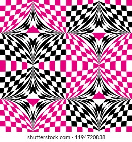 Abstract vector seamless pop art pattern. Colorful pop art, graphic ornament. Optical illusion
