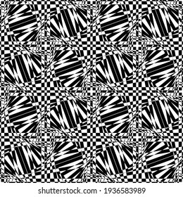 Abstract vector seamless pop art pattern. Pop art, graphic ornament. Optical illusion.