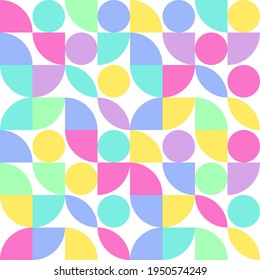 Abstract vector seamless pop art pattern. Colorful disco ornament.
