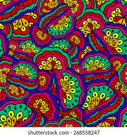 Abstract vector seamless psychedelic background.