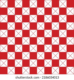 Abstract Vector Seamless red  plaid Checkered Squares and cross Pattern