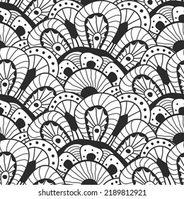 Abstract vector seamless sketch doodle background.