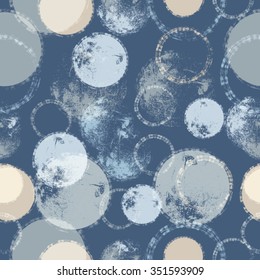 Abstract Vector Seamless Texture . Circles Pattern. Grunge Background.