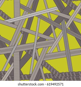 Abstract vector seamless texture with different types of vaping coils.