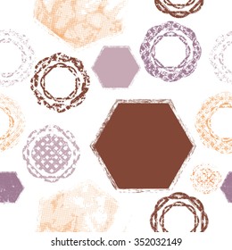 Abstract Vector Seamless Texture . Unusual Geometric Pattern. Grunge Background.