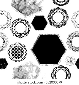 Abstract Vector Seamless Texture . Unusual Geometric Pattern. Grunge Background.