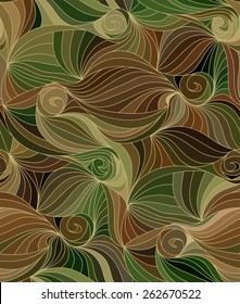 Abstract vector seamless wave colorful background of drawn lines