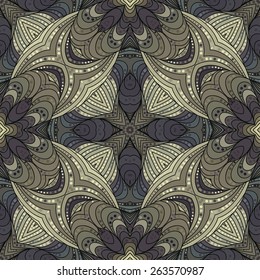 Abstract vector seamless wave colorful background of drawn lines