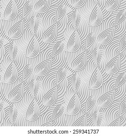 Abstract vector seamless white black background of doodle drawn lines