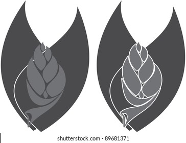 Abstract vector Seed or Bud icon symbol